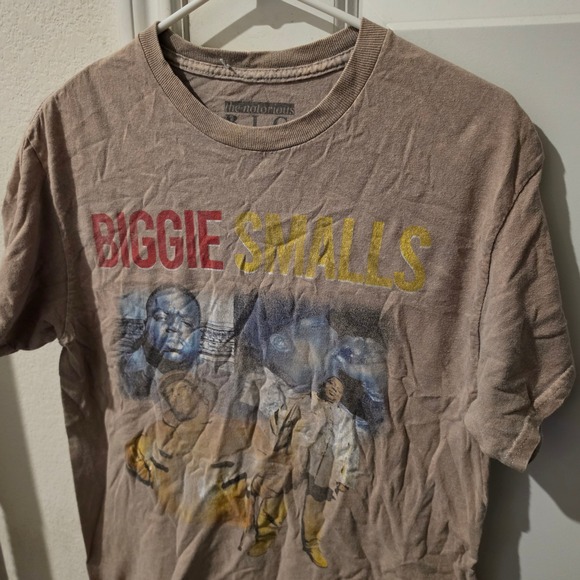The Notorious B.I.G. Other - The Notorious B.I.G. Biggie Smalls Graphic T-Shirt Mens M Tan Hip Hop Rap Tee
